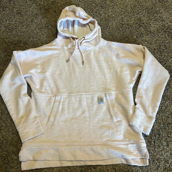 Pink Carhartt Women’s Pullover Hoodie Relaxed Fit Size Size Small - Picture 3 of 12